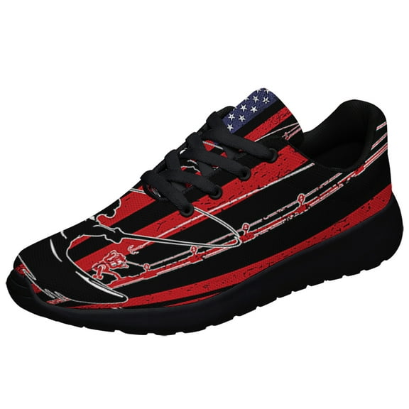 Fisherman Fishing American flag Shoes Sneakers Black Size 3.5