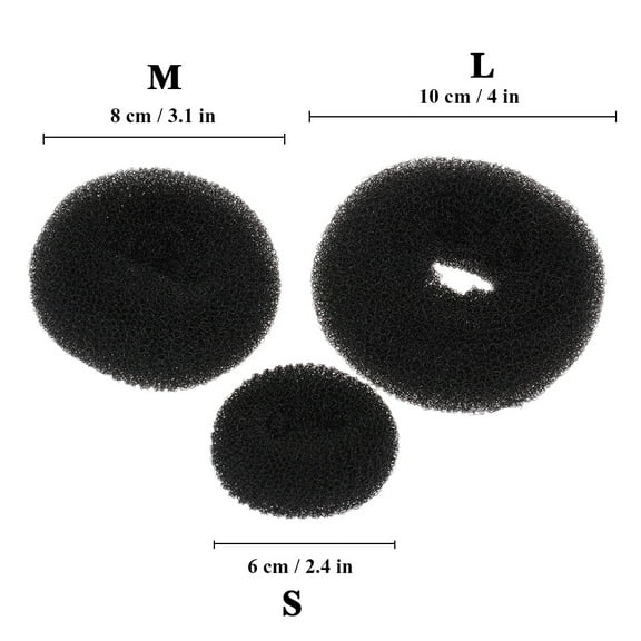 MIXFEER 3PCs New Fashion Women Lady Shaper Donut Bun Maker Hair Ring Accessories Styling Tool S/M/L