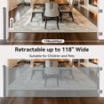 thumbnail image 5 of Retractable Pet Gate, Domipet 120" Extra Wide ABS Expandable for Livingroom Outdoor, Gray, 5 of 7