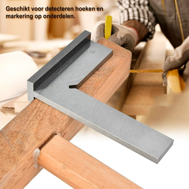 Angle Ruler Engineer Square High Accuracy Stainless Steel 90 Degree with Seat(200x130mm)