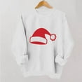 thumbnail image 4 of Guzom Womens White Santa Hat Graphic Sweatshirt - Long Sleeve Crew Neck, Loose Fit, Christmas Festive for Daily & Holiday Wear,Size 2XL, 4 of 5