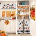thumbnail image 2 of Fall Kitchen Curtains Farmhouse Window Curtains Valance and Tier Set 36 Inch, Autumn Pumpkin Home Rod Pocket Short Tier Curtain for Room, Vintage Wooden Plaid Small Cafe Kitchen Decor, 2 of 6