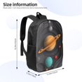 thumbnail image 2 of Uemuo Solar System Paper Art Printed Durable 17-inch Student Backpack - Lightweight, Waterproof, Adjustable Straps, Ideal for School, Work, Travel, 2 of 5
