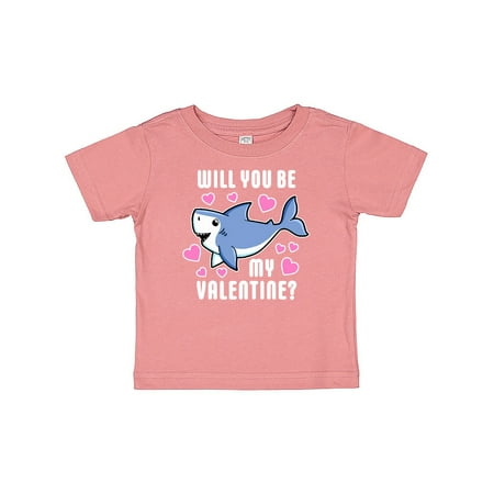

Inktastic Will you be my Valentine with Cute Shark and Hearts Gift Baby Boy or Baby Girl T-Shirt