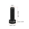 thumbnail image 2 of M12x35mm Hex Bolts Left Hand Grade 12.9 Carbon Steel Black 5 Pack, 2 of 3