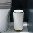 thumbnail image 6 of Slim Popup Lid Trash Can, Narrow Body Kitchen & Bathroom Waste Bin with Large Capacity, White Plastic Step-On Garbage Can for Small Spaces, 11.26x6.26x11.26 inches, 6 of 6