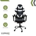 thumbnail image 3 of Silla Gamer Ergonómica Reclinable Respaldo Alto Y Reposa Pies blanco Lumax Silla Gamer Con Reposa Pies ZGS-955-CA, 3 of 4