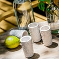 thumbnail image 3 of MEXTEQUIL Handmade Ceramic Talavera Shot Glasses, 2 oz, Set of 4, White Lace, 3 of 11