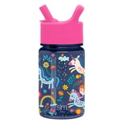 Simple Modern 12 oz Unicorn Rainbow Plastic Water Bottle with Straw Lid