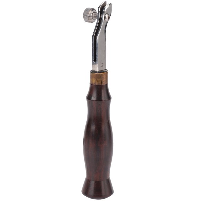 Ebony Handle Adjustable Stainless Steel Edge Creaser Leather Craft Press Hand DIY Tool(1.5mm)