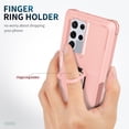 thumbnail image 4 of Case for Samsung Galaxy S23 Ultra 6.8" (2023) with 360° Rotating Finger Ring Holder Kickstand Magnetic Shockproof Stand Cover 3-Layer Military Drop Heavy Duty Protection Rugged Case, Rosegold, 4 of 8