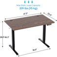 thumbnail image 3 of PayLessHere 48 Inch Electric Standing Desk Computer Desk with Large Space and Headphone Holder Office Desk with Electric Lifting and 2 Memory Function for Office Meeting Room,Brown, 3 of 7