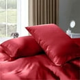 thumbnail image 3 of Vogue Linen Pure Mulberry Silk Duvet Cover - 30 Momme 6A Graded Silk - 1 Piece Duvet Cover Olympic Queen 98" x 98", Burgundy, 3 of 3
