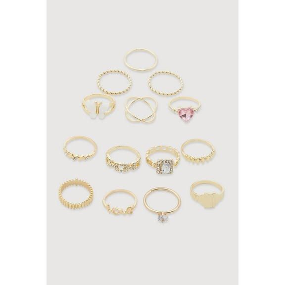 Women's Assorted Cubic Zirconia Metallic Ring Set