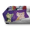 thumbnail image 3 of Retro Soft Flannel Fleece Throw Blanket, Pop Art Style Composition with Colorful Dog Portrait Vintage Style Nineties Design, Cozy Plush for Indoor and Outdoor Use, 50" x 70", Multicolor, by Ambesonne, 3 of 6
