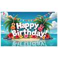 thumbnail image 7 of Tropical Beach Happy Birthday Banner Decorative Flamingo Guitar Backdrop for Summer Party Photography Celebration, 7 of 7