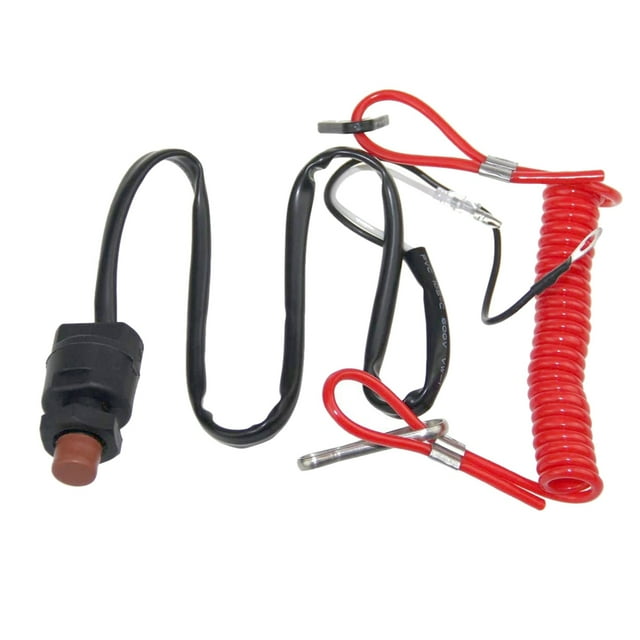 Outboard Cut Off Switch, for Tohatsu Tether Emergency Kill Stop Switch Safety Tether Lanyard Protect,1 x Emergency Kill Stop Switch,red