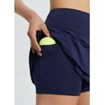 thumbnail image 4 of BALEAF Women's 14" Tennis Skirts Golf Skorts with Pockets Pleated Mini Skirt Athletic Workout Liner Shorts Layered Ruffle Navy S, 4 of 7