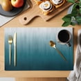thumbnail image 2 of Blue Ombre Placemats Set of 4 Contemporary Gradient Abstract Art Place Mats Indoor Wipeable Table Mats Washable Cloth Dining Table Placemats for Kitchen Holiday Party Home Decor 13x19 Inch, 2 of 9