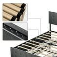 thumbnail image 5 of Platform Bed Frame with Headboard & 4 Storage Drawers, Button Upholstered Wood Bed Frame, Full Size, 5 of 7