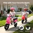 thumbnail image 6 of Track Seven 24V Kids Electric Motorcycle, 250W Brushless Motor Ride-on Scooter Moped for Boys Girls Ages 8+, 12" Pneumatic Tires, Bluetooth, Max 10 Mph, Bonus Storage Cover, Rose Red, 6 of 9