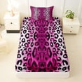 thumbnail image 3 of Erosebridal Black Pink White Cheetah Print Twin Sheet Sets 3pcs For Teens Adults,Abstract Animal Print Bedding, 3 of 5