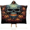 thumbnail image 2 of Wearable Blanket Halloween Skull Cloak Hooded Blanket for Women Kids Cozy and Comfy Halloween Pumpkin Gift, 2 of 6
