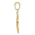 thumbnail image 2 of Finest Gold 14K Yellow & Rhodium White Diamond-Cut Floral Turtle Pendant, 2 of 4