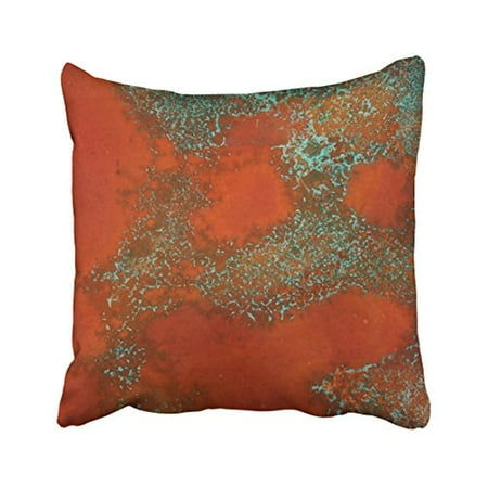 Decorative Copper Panels WinHome Vintage Fashion Copper And Green Textured Look Print Polyester 18 x 18 Inch Square Throw Pillow Covers With Hidden Zipper Home Sofa Cushion Decorative Pillowcases ()