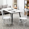 thumbnail image 4 of Duhome Dining Chairs Set of 2 with Solid Wood Slat Back Farmhouse Dining Room Chairs for Kitchen Windsor Chair White, 4 of 7