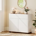 thumbnail image 4 of Costway Buffet Bahut avec Rangement, Tiroir et Portes à Pousser pour Cuisine Blanc, 4 of 9