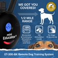 thumbnail image 2 of Educador - ET-300 Negro - Collar de entrenamiento para perros Ecollar con control remoto - Alcance de 1/2 milla, impermeable, recargable, 100 niveles de estimulación de entrenamiento, vibración y tono, 2 of 5