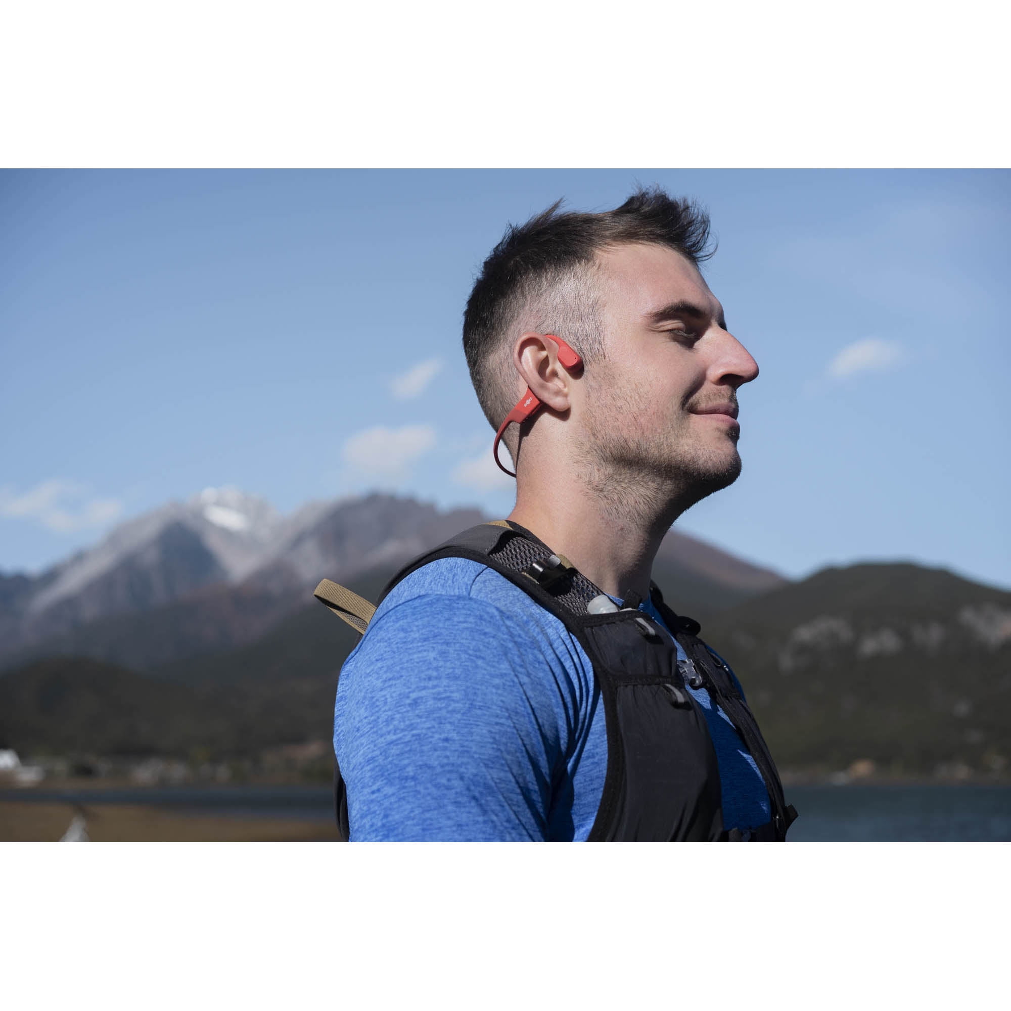 Shokz - OpenRun, Bone Conduction Sports Headphones, Red