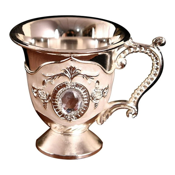 Household Metal White Wine Glass, Alloy Gemstone Decoration, Classic Wineware for Baijiu and Wine, Elegant Design for Home, Parties, and Special Occasions