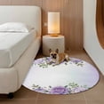 thumbnail image 2 of Spring Flowers Round Area Rug 3.3Ft Washable Circle Rugs for Dining Room Table, Botanical Purple Floral Leaaves Gradient Non-Slip Carpet Floor Mats Indoor Outdoor Carpet Runner Aesthetic Home Decor, 2 of 8