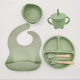thumbnail image 1 of Children's Tableware Set Baby Complementary Food Training Silicone Tableware 8pce Set Baby Suction Cups Bowls Baby Supplies, 1 of 7