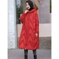 thumbnail image 5 of Chaqueta de invierno para mujer, abrigos largos holgados de plumón 90 % blanco con capucha, abrigo informal holgado y cálido de gran tamaño para mujer, 5 of 5