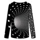 thumbnail image 5 of Blusa de cuello redondo de manga larga con estampado degradado de novedad clásica para mujer Pompotops  gfhjh19274, 5 of 5