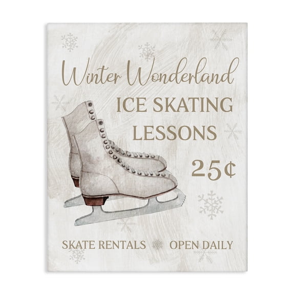 Stupell Industries Cottage Ice Skating Lessons Sign Canvas Art, 16 x 20, by Conrad Knutsen