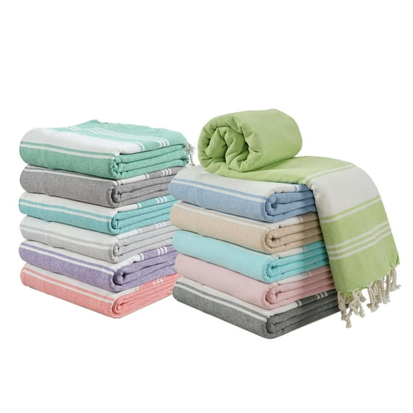 Juego de toallas de playa LANE LINEN, toallas de playa turcas, 39 x 71 cm, 12 unidades