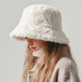 thumbnail image 3 of Sonducket Sombrero de pescador cálido de invierno para mujer, sombreros de pescador cálidos suaves y esponjosos a la moda para mujer Sombreros Negro, 3 of 6