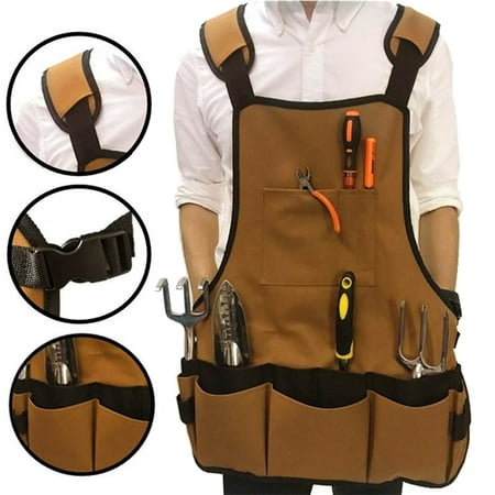 

Taluosi Garden BBQ Tool Bag Adjustable Strap Storage Pockets Pouch Electrician Apron
