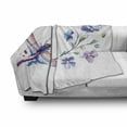 thumbnail image 3 of Dragonfly Soft Flannel Fleece Throw Blanket, Watercolor Bug Butterfly Like Moth Branch Ivy Flowers Lilies Art, Cozy Plush for Indoor and Outdoor Use, 50" x 70", Green Purple and Blue, by Ambesonne, 3 of 6