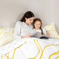 thumbnail image 4 of Homewish Minimalist Lines Queen Comforter Set,Geometric Artwork Comforter Sets Queen,White Golden,Reversible,3pcs,1 Comforter and 2 Pillowcases, 4 of 7