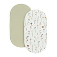 thumbnail image 6 of Sweet Jojo Designs Watercolor Floral Garden Green Orange and Beige Baby Bassinet Fitted Sheets 2 Piece Set, 6 of 6