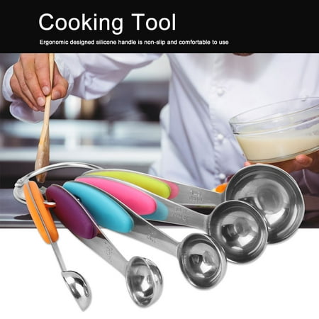 

Non-Slip Accurate Connected Kitchen Gadget Measuring Spoon For Dry Liquid Ingredients Kitchen Gadget Cooking Tool