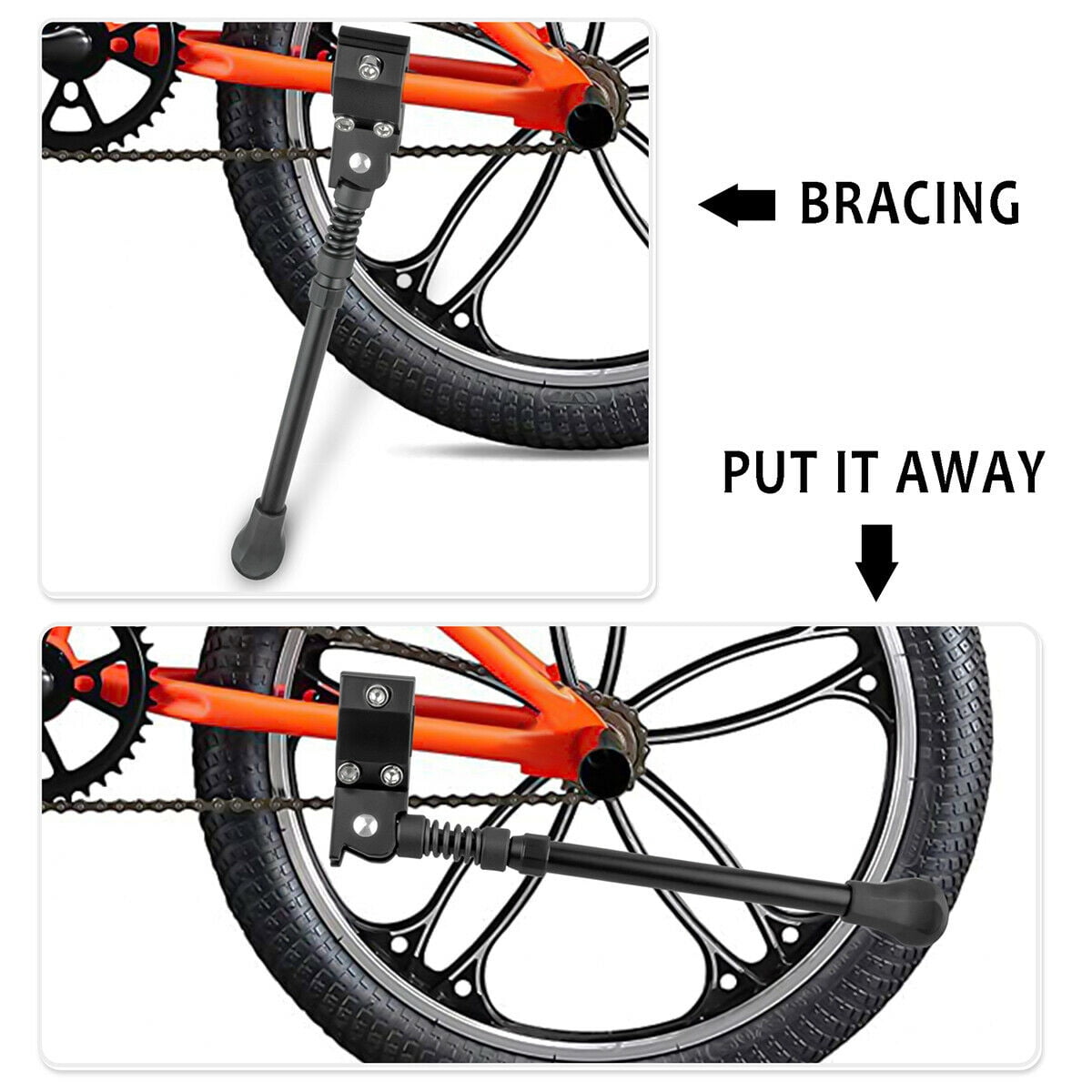 Bicycle Kick Stand Adjustable Universal Fit for 24 26 27.5 29 tire Bike Kickstand