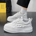thumbnail image 4 of Men'S White Breathable Height-Increasing Platform Sneakers | Slip-Resistant Durable Lightweight Running Shoes, Student Campus Daily Outfit, Upper， Autumn New Fashion Versatile Sports Casual Shoes, 4 of 5