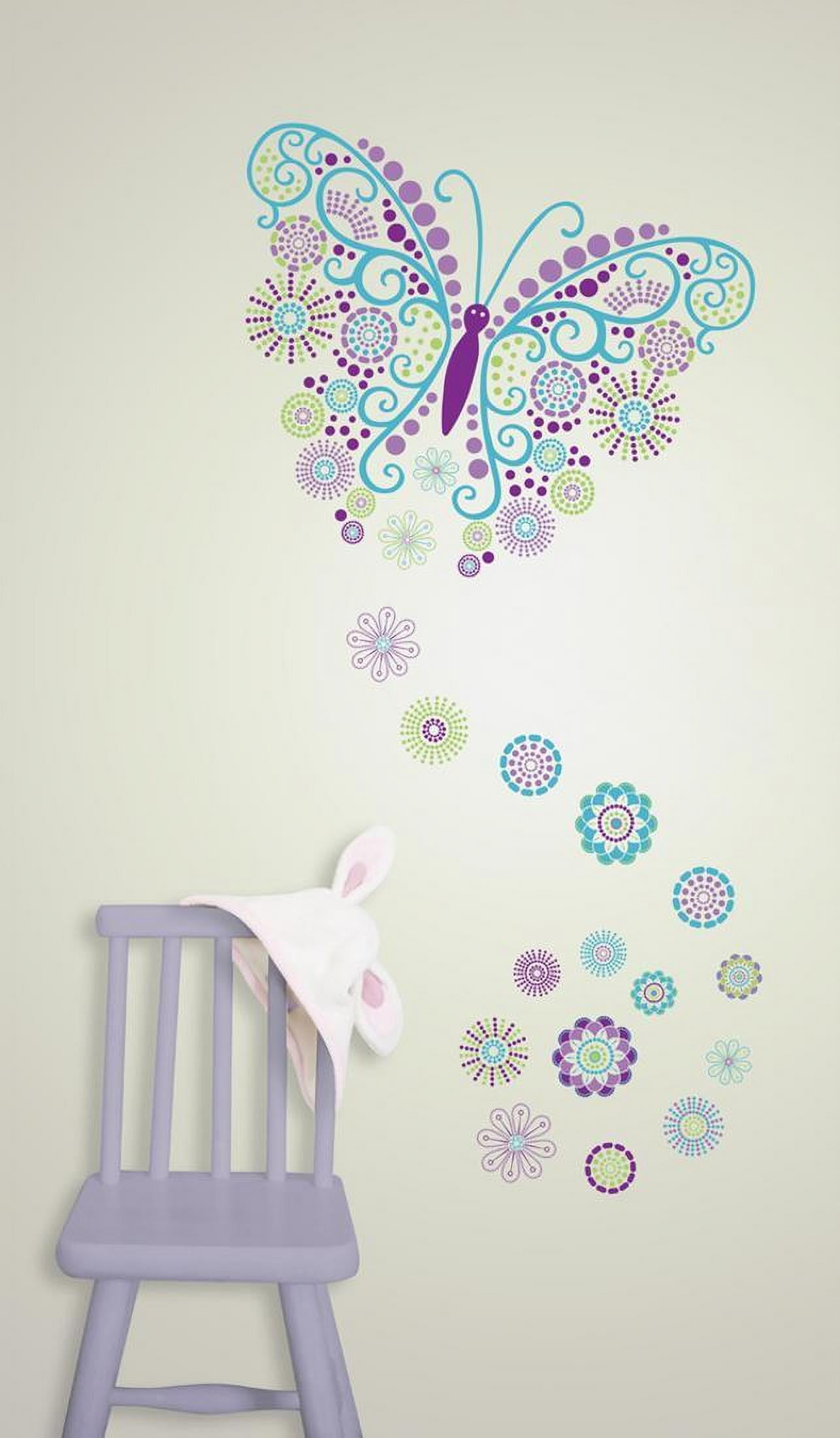 Social Butterfly Wall Art Decal Kit Wall Decal Sticker - 39x34.5