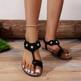 thumbnail image 6 of Xunlbb Clearance Sale Sandals! Women's New Large Size Three Flower Toe Toe Beach Flip-flops Rhinestone Sandals, 6 of 6